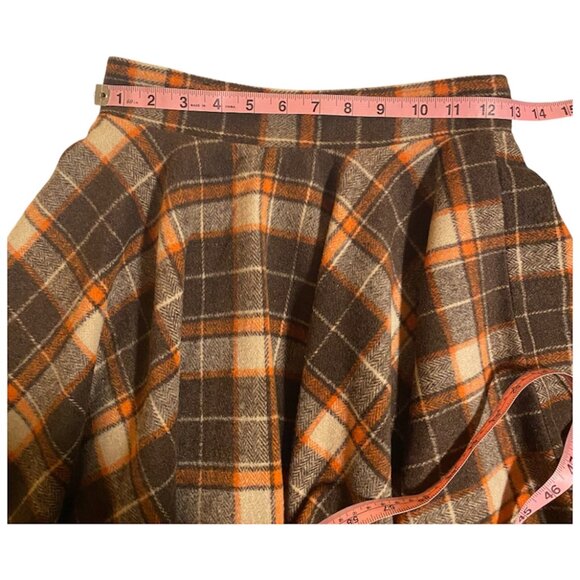 Grace Melody Plaid Brown/Orange Girls Skirt Size Small - Picture 6 of 7